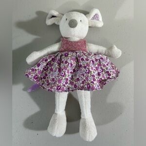 Ragtales Girl Mouse Penny Plush Floral Dress 9” Baby Stuffy Soft Eyes Rag Doll